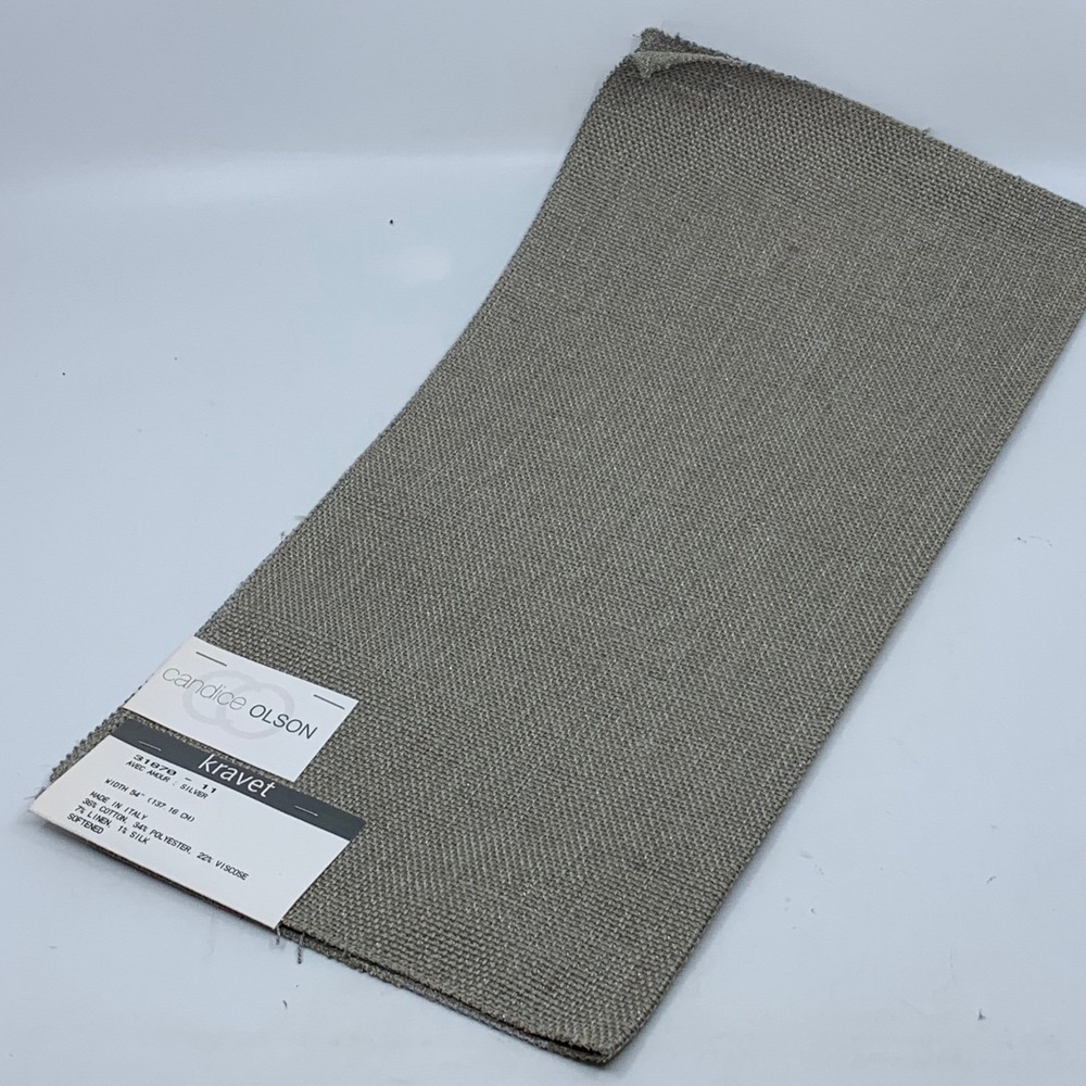 Candice Olson Kravet Fabric Sample Silver Gray Metallic‎ Heavy Duty Remnant